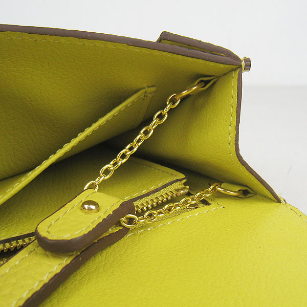 7A Hermes Togo Leather Messenger Bag Lemon With Gold Hardware H021 Replica - Click Image to Close